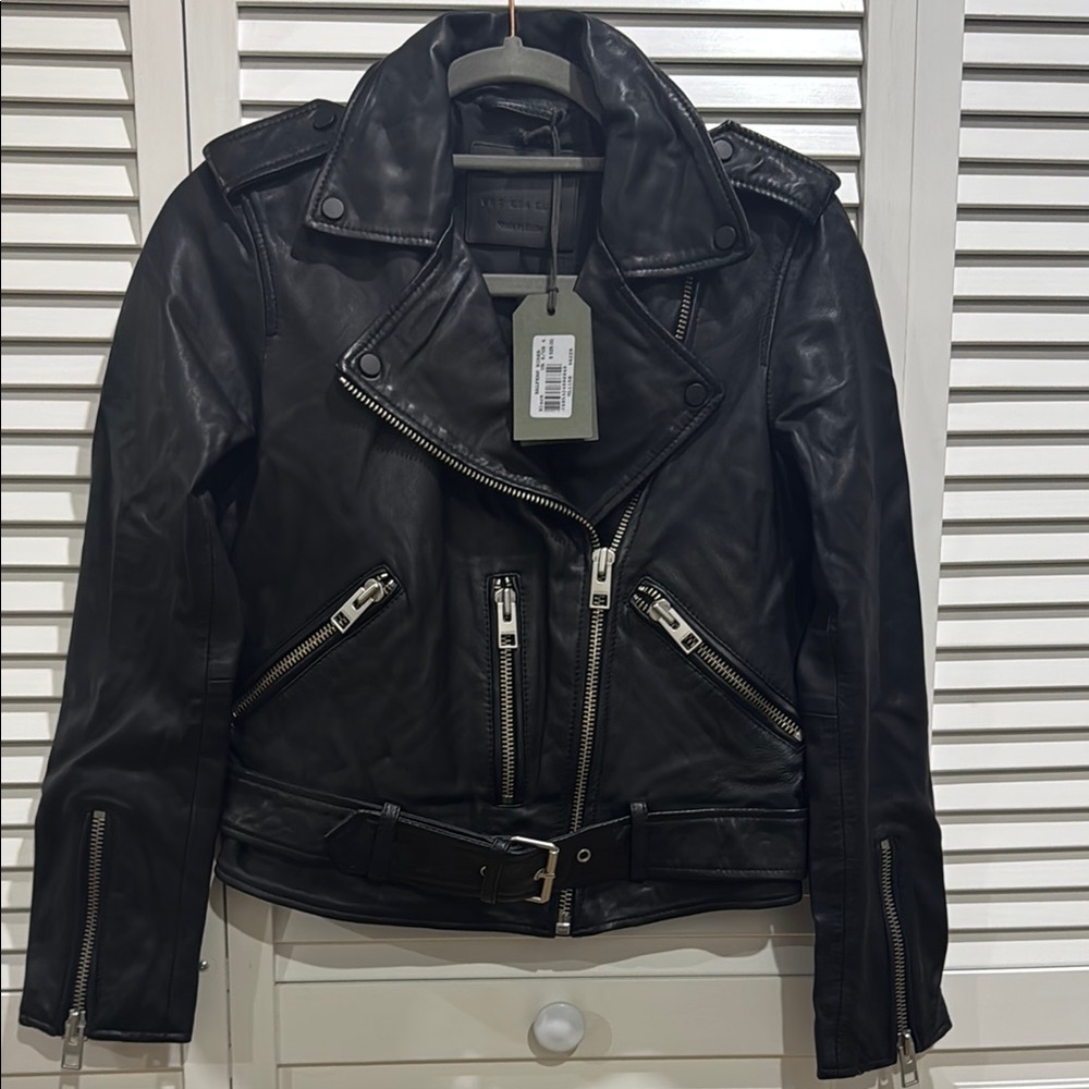 All saints Balfern biker Black Leather Jacket